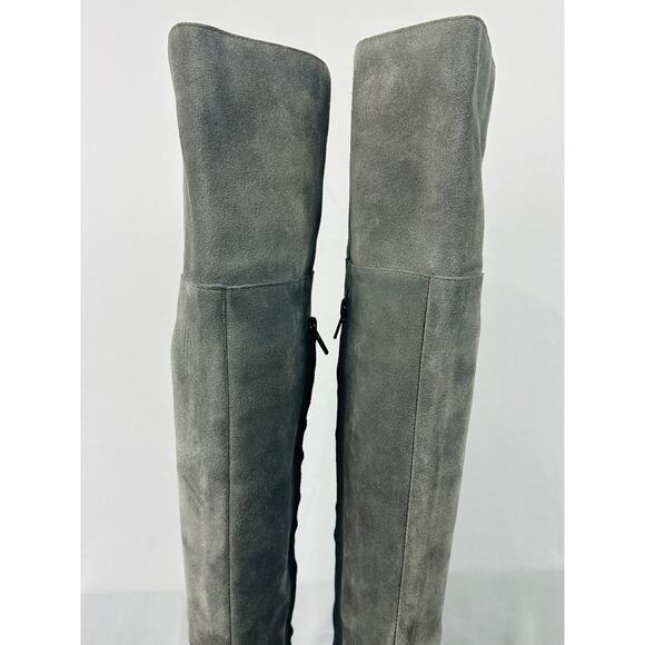 Clarks Women's Barley Rae Gray Suede Block Heel Over The Knee Boots Size 5 - Picture 4 of 12